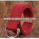 Military style unisex D-ring buckle fabric belts cotton braided canvas waist belts