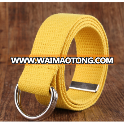 Durable colorful D-ring buckle custom waist fabric belts for hiking sport